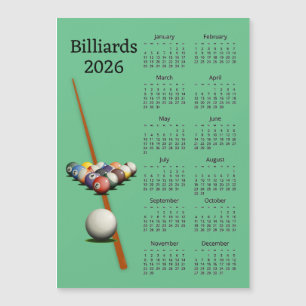Billard Pool 2026 Kalender Magnetkarte