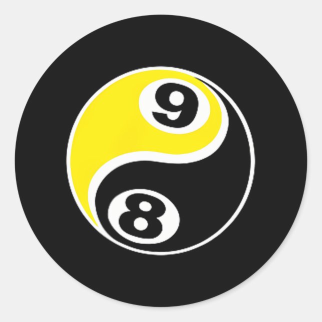 Billard Pool 8 Ball 9 Ball Skull Runder Aufkleber (Vorderseite)