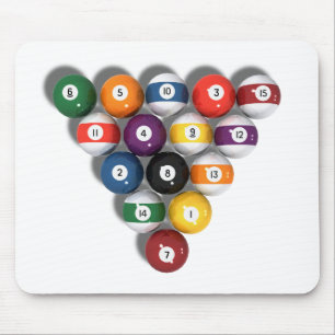 Billard/Pool-Bälle mit Tropfen-Schatten: Mousepad