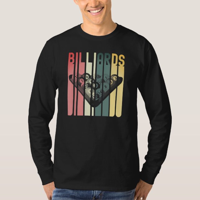 Billard Pool Bar Sports Retro 8 Ball Stick Playa T-Shirt (Vorderseite)