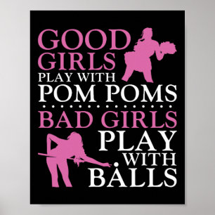 Billard Pool Player Ball Girl Good Girl Play Poster