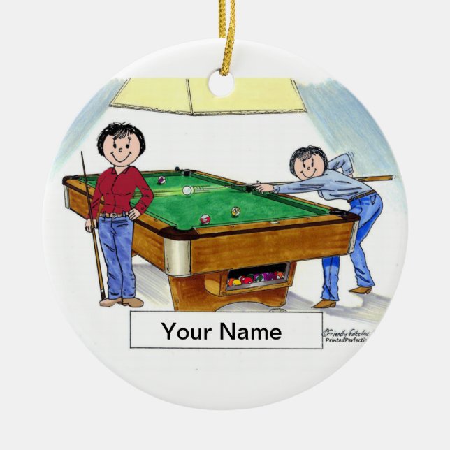 Billard, Pool Player - Frauen & Frauen Keramikornament (Vorne)