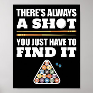 Billard Pool Player Geschenk für Männer Frauen Poo Poster