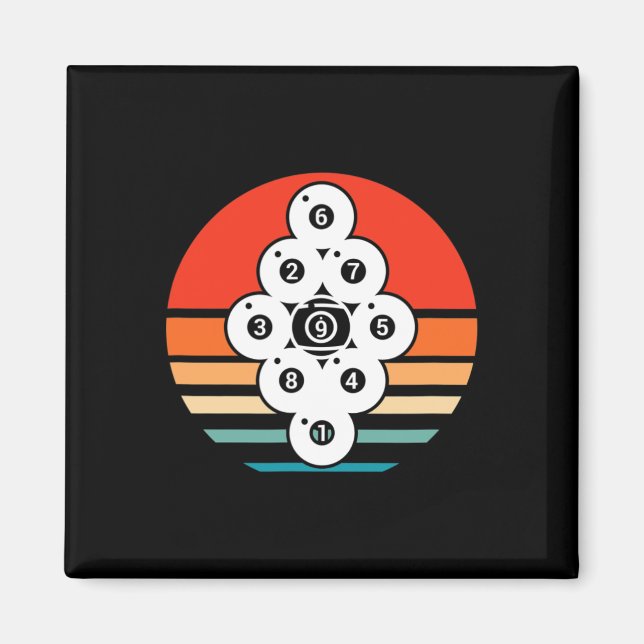 Billard Pool Snooker Billiard Player 9 Ball Retter Magnet (Vorne)