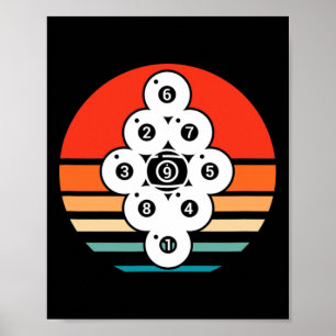 Billard Pool Snooker Billiard Player 9 Ball Retter Poster
