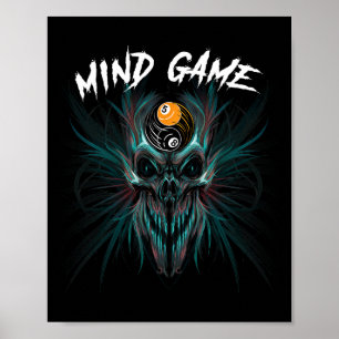 Billard Pool Snooker Skull 8-Ball 9 Ball für Männe Poster