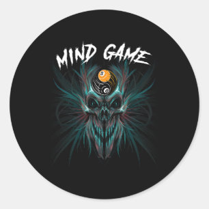 Billard Pool Snooker Skull 8-Ball 9 Ball für Männe Runder Aufkleber