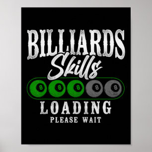 Billard Pool Spieler Ball 8 Ball Vintage Billard Poster