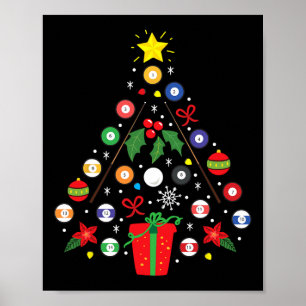 Billard Pool Spieler Weihnachtsschmuck Treff Poster