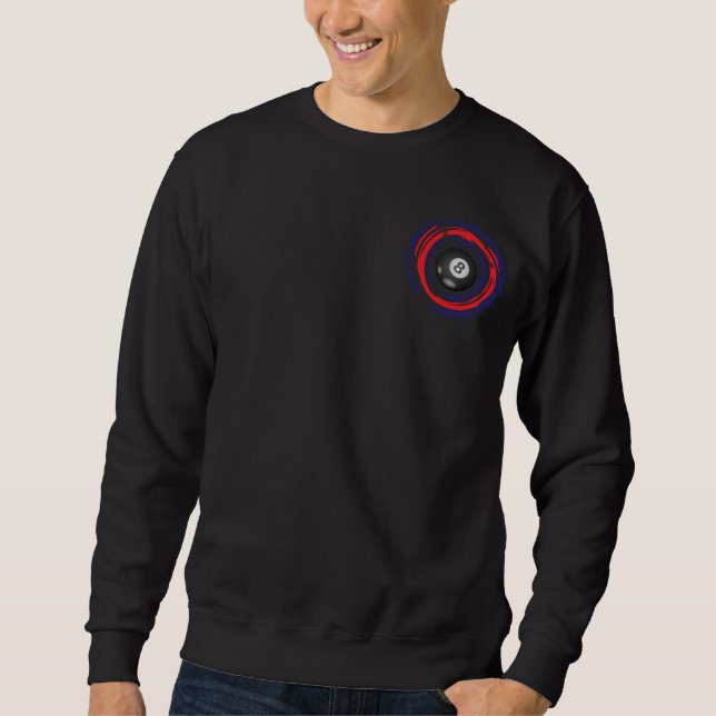 Billard-rotes Blaues und weiß Sweatshirt (Vorderseite)