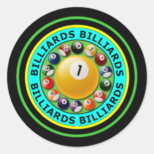 BILLARD RUNDER AUFKLEBER