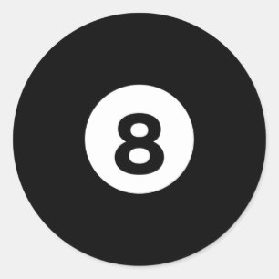 Billard-Schwarzball 8 Runder Aufkleber
