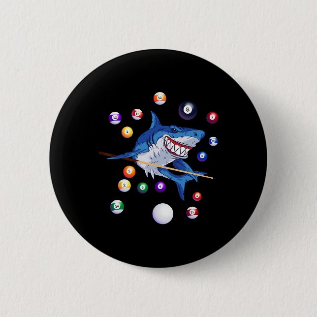 Billard Shark Billiard Player Billard Billardtisch Button (Vorderseite)