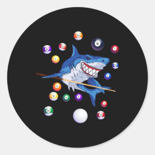Billard Shark Billiard Player Billard Billardtisch Runder Aufkleber