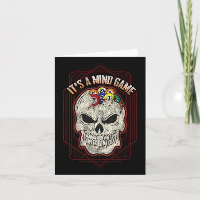 Billard Skull Pool Ein Mini-Spiel Karte (Vorderseite)
