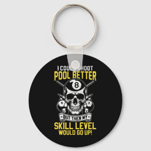 Billard Skull Pool Spiel konnte ich besser schieße Schlüsselanhänger