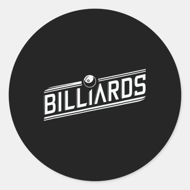 "Billard" - Sleek Angled Design Runder Aufkleber (Vorderseite)
