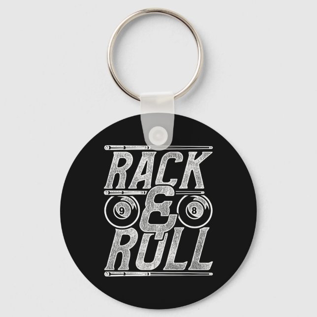 Billard Snooker Player Rack und Roll Schlüsselanhänger (Vorderseite)