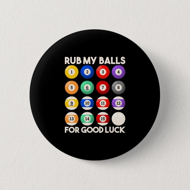 Billard Snooker raub mir die Bälle für Viel Glück Button (Vorderseite)