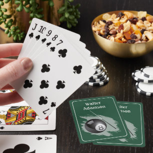 Billard-Sportball und Queue Personalisiere mit Nam Spielkarten