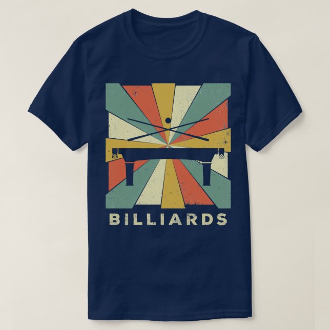 Billard Sportliche Vintage Retro T-Shirt (Design vorne)