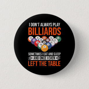Billard Sprichwort mit Billardtisch für Billard Button