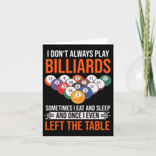 Billard Sprichwort mit Billardtisch für Billard Karte