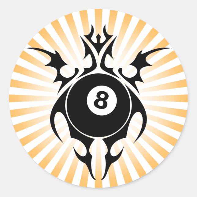 Billard. Stamm. Runder Aufkleber (Vorderseite)