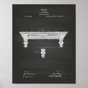 Billard-Tisch 1884 Patentkunst - Wandtafel Poster