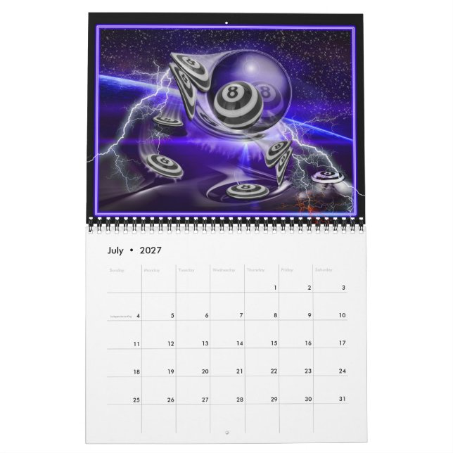 Billard trägt 2018 ein kalender (Jul 2027)