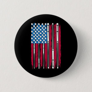 Billard und amerikanische Flagge für einen Billiar Button