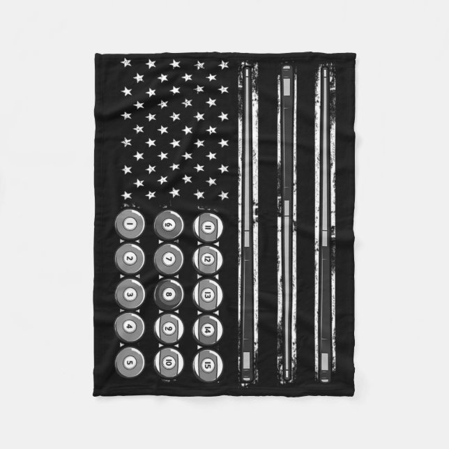 Billard USA Flag Billard Billard Fleecedecke (Vorderseite)