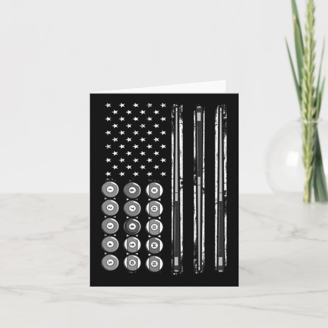 Billard USA Flag Billard Billard Karte (Vorderseite)