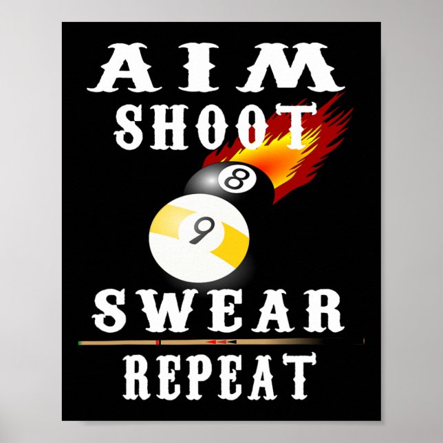Billard Vintage Retro Pool Poster (Vorne)