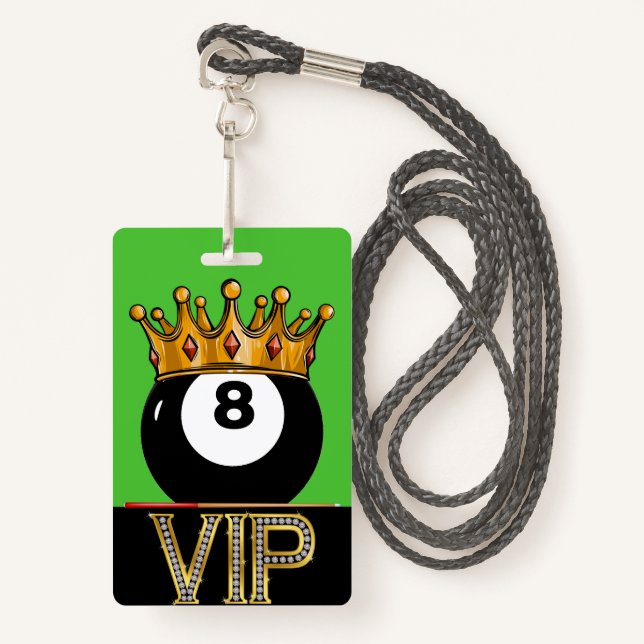 Billard VIP - Badge Lanyard Snooker (Devant avec lanière)