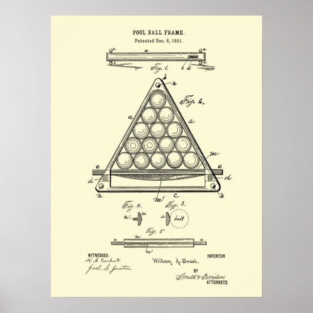 Billard Wanddekoration Print #3 Poster (Vorne)