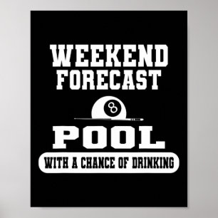 Billard Weekend Forecast Billiard Pool Players F Poster