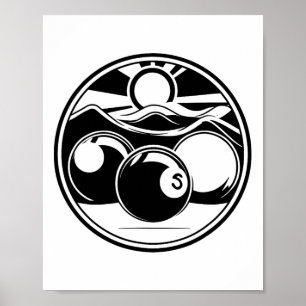 Billard Zeichnend Pool Player Poster