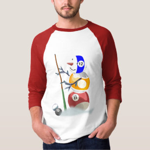 Billardkugel-Schneemann-Weihnachten T-Shirt