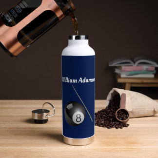 Billardkugel und Queue personalisieren Trinkflasche