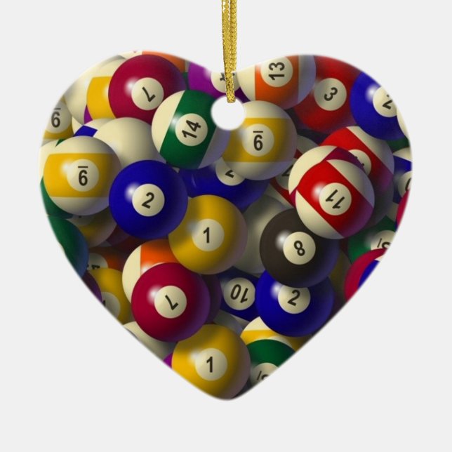 BILLARDKUGEL-WEIHNACHTSverzierung Keramikornament (Vorne)