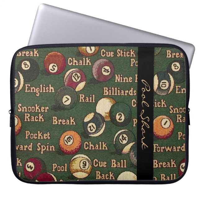 Billardkugeln für Billard-Schwimmbecken Rückwand Laptopschutzhülle (Vorderseite)