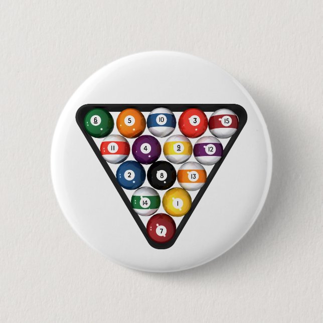 Billardkugeln im Dreieck: Button (Vorderseite)