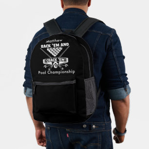 Billardmotto mit Cues & Balls Bedruckter Rucksack