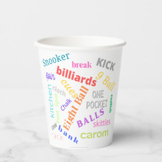 Billardpapier-Becher Pappbecher