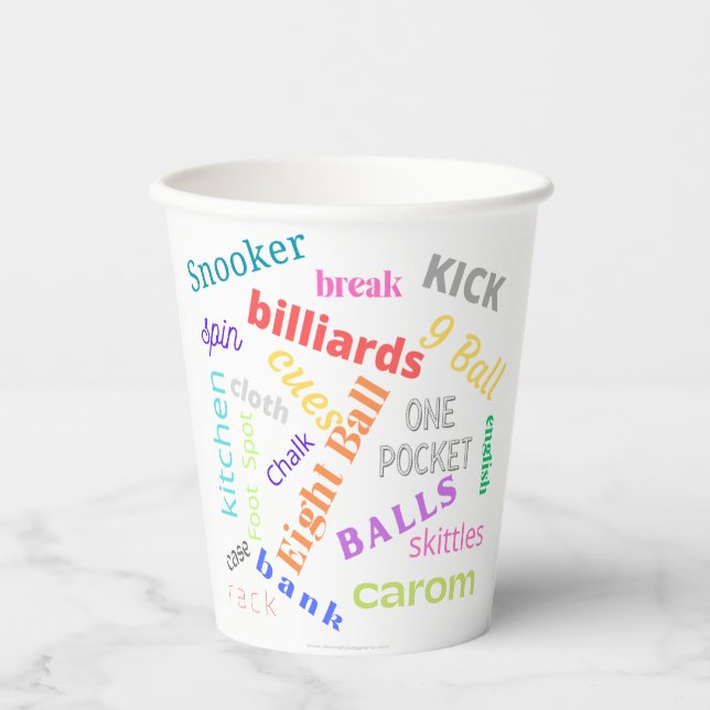 Billardpapier-Becher Pappbecher (Vorderseite)
