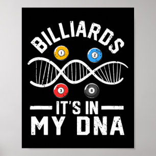 Billardplayer in meiner DNA Funny Pool Billiard Poster