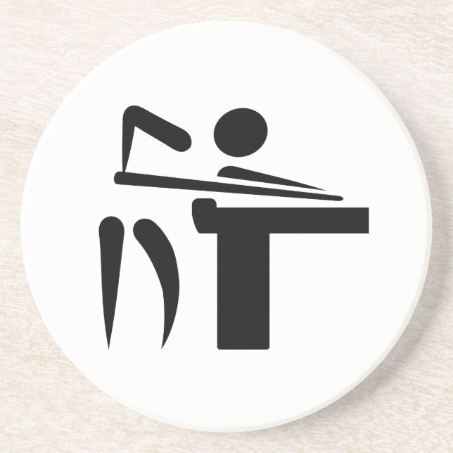 Billardpoolspieler Getränkeuntersetzer (Vorne)