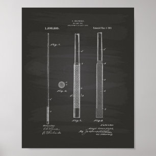 Billardqueue 1919 Patentkunst - Schultafel Poster