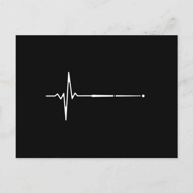 Billardqueue Herzschlag Postkarte (Vorderseite)